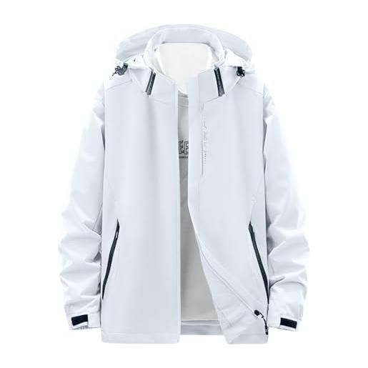 Generisch impermeabile da donna, impermeabile, traspirante, con cappuccio rimovibile, giacca leggera da donna, taglie grandi, impermeabile, elegante, alla moda, per il tempo libero, comoda e per le mezze