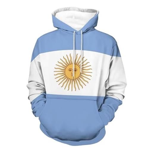 KETAFOUND felpa con cappuccio bandiera argentina per uomo e donna - felpa con cappuccio stampata in 3d a maniche lunghe con tasca, felpe di grandi dimensioni per adulti alla moda top argen