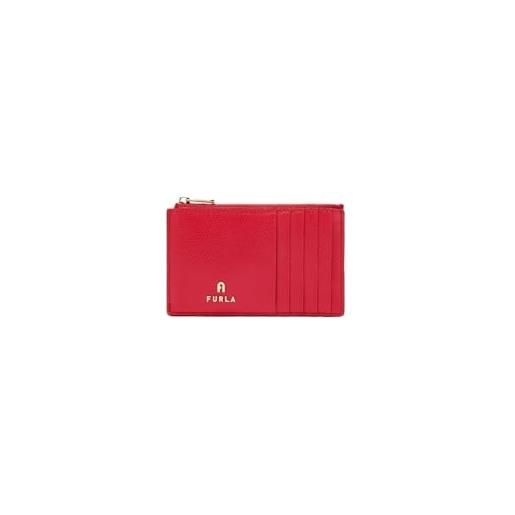Furla portacarte in pelle, ruby rosso, 13 x 8 x 1,5 cm, 10 scomparti con cerniera centrale