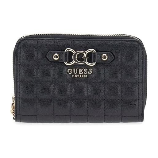 GUESS portafoglio nadira slg medium double zip wallet black nero