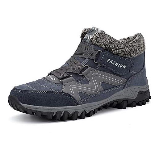 Classic Pink uomo donna stivali da neve invernali scarpe da trekking caviglia stivaletti pelliccia neve blu 43 eu