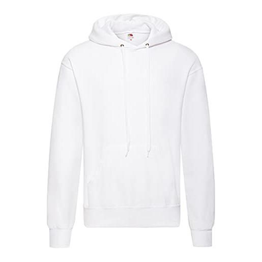 Fruit of the loom - felpa con cappuccio, colore bianco, taglia xxxl