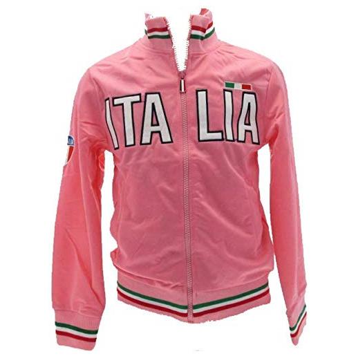 BrolloGroup felpa italia zip intera senza cappuccio ps 32613-bis (rosa, l)