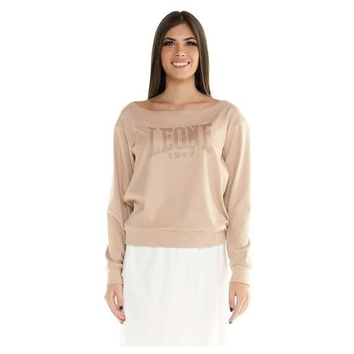 LEONE 1947 leone - maglia da donna a girocollo winter chic boxing - beige (82), m