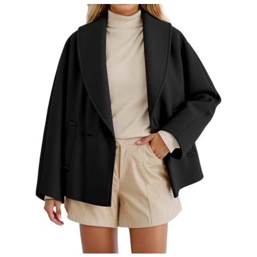 Luadnysin trench corto donna trench donna primaverile corto giubbotto curvy abbigliamento giacca antivento cappotto elegante soprabito giubotto corta impermeabile leggera nero sportivo verde xs moda primavera