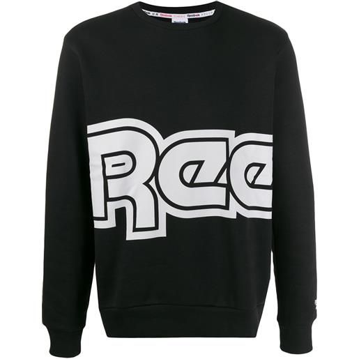 Reebok felpa con stampa - nero