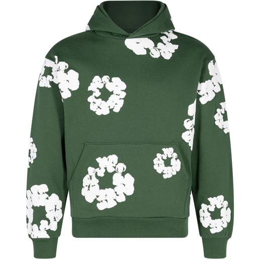 Denim Tears felpa con stampa wreath - verde