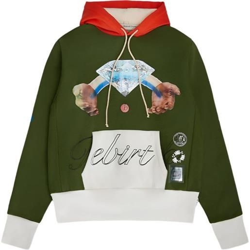 Advisory Board Crystals felpa con cappuccio birthstone - april "olive" - verde