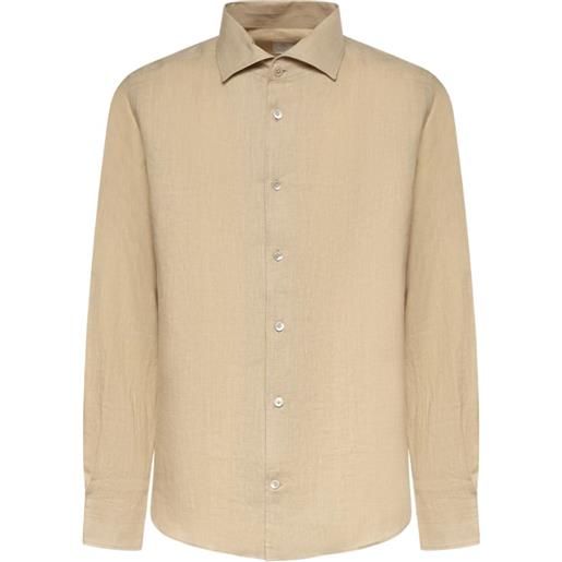Eleventy camicia con colletto ampio - toni neutri