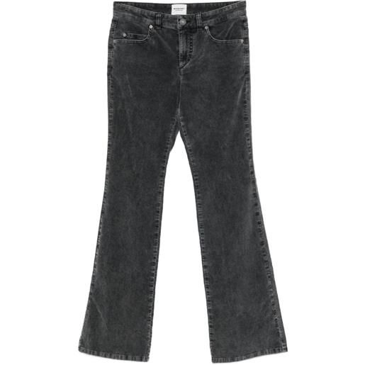 MARANT ÉTOILE pantaloni svasati kelly a coste - nero