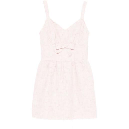 SHUSHU/TONG abito corto in tweed con fiocco - rosa