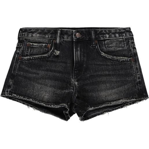 R13 effie frayed-edge denim shorts - nero