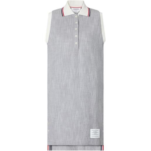 Thom Browne abito smanicato corto in tweed - grigio
