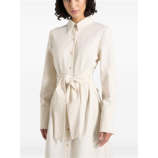 Manière De Voir chemisier midi fern beige con cintura - toni neutri