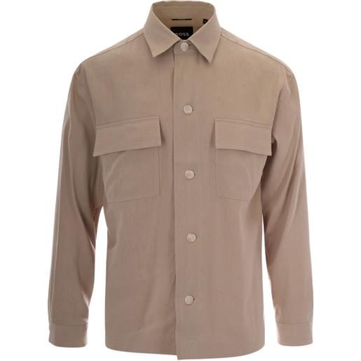 BOSS camicia con tasche con patta - toni neutri