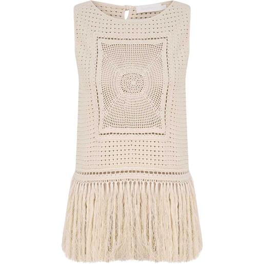 ZIMMERMANN indra fringe-trim tank top - toni neutri