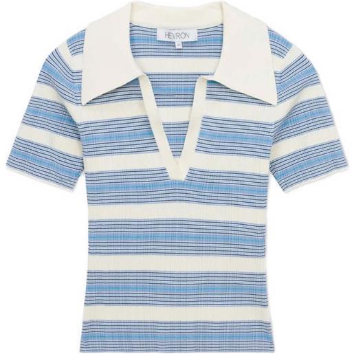 HEVRON top daisy a righe - blu