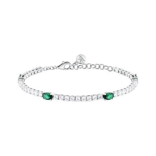 Morellato bracciale donna in argento 925 riciclato, zirconi colorati, collezione tesori, tennis
