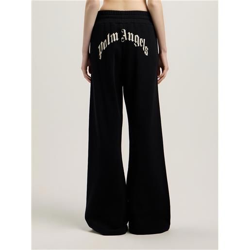 Palm Angels pantalone Palm Angels in felpa "curved logo" donna