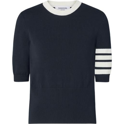 Thom Browne t-shirt hector in jersey con dettaglio 4-bar - blu