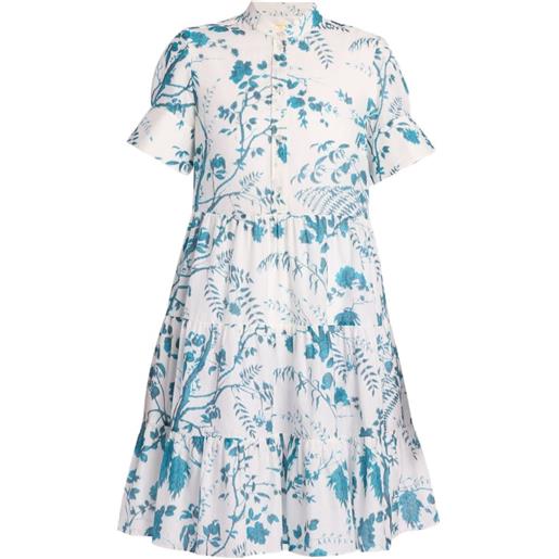 ERDEM abito corto con stampa botanica - bianco