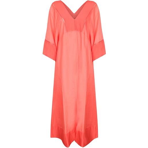 120% Lino panelled midi dress - rosa