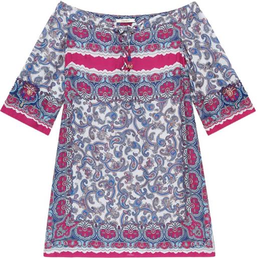 MALIPARMI abito corto sunset con stampa paisley - blu