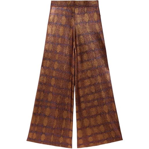 MOMONÌ printed lurex anselmo trousers - marrone