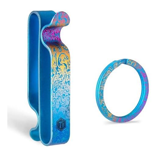 KeyUnity clip decorativo in titanio km00, doppio gancio portachiavi per abbigliamento da donna e ragazze, accessori per borse e abiti (km00gs)