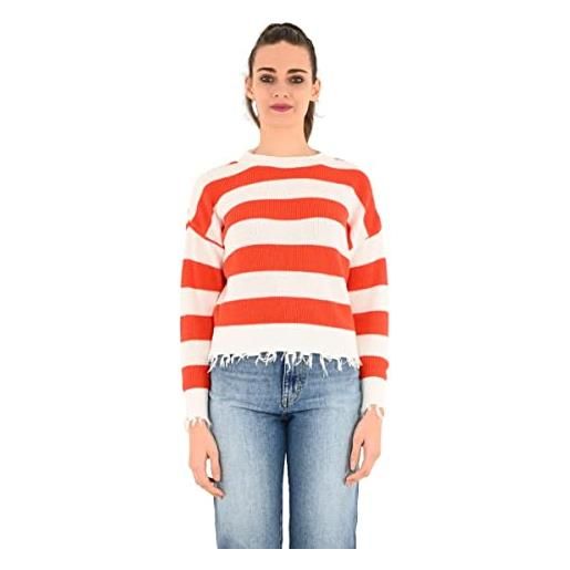 VICOLO maglia donna bianco/rosso 77062e - uni