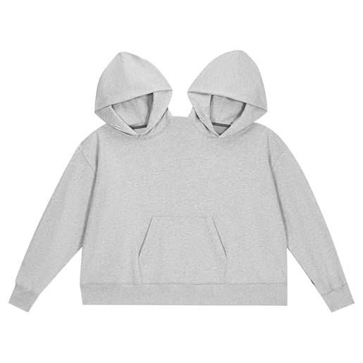Odoukey felpe con cappuccio per coppia extra large felpa intima con cappuccio per 2 persone vestibilità ampia manica lunga con tasca nera
