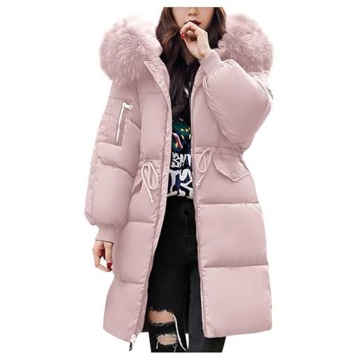 Cocila women's down jacket winter mid lenght puffer coats ladies lightweight jackets with hood plus size slim trench coat long sleeve warm outwear outdoor hiking jacke cappotto in lana (jn xxl)
