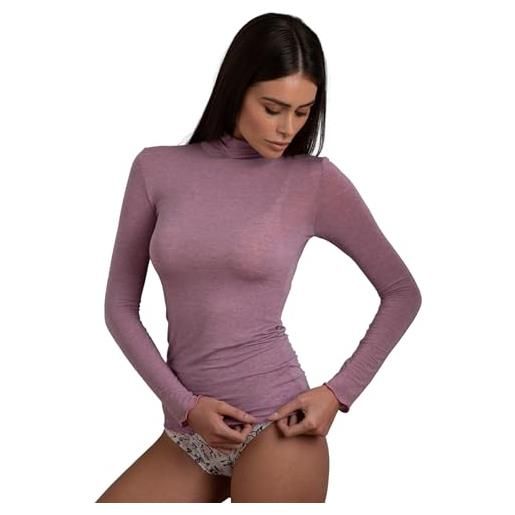 Lovable maglia manica lunga con collo alto lupetto e finiture invisibili - modal e cashmere elasticizzato -traspirante, calda e morbida - maglieria donna