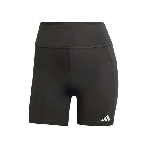 Adidas collant da donna own the run short leggings, nero e argento, l