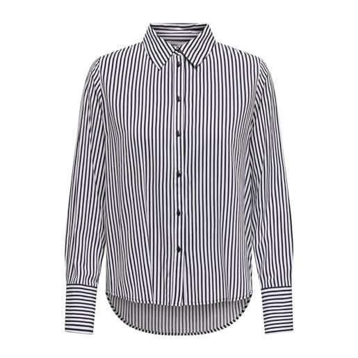 ONLY onlberit l/s - maglietta wvn, nero/strisce: strisce cd, s