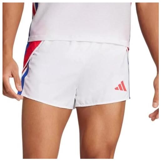 Adidas - pantaloncini da corsa adizero, bianco, bianco, xs