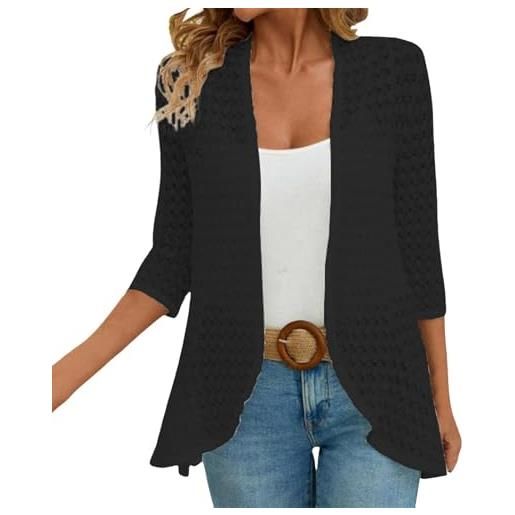Dinglong spolverino donna cardigan con maniche in tinta unita in pizzo con autunnale da donna spolverino donna cardigan donna estivo cardigan donna cotone cardigan donna cardigan lungo donna estivo