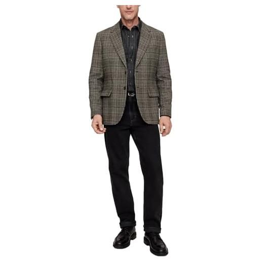 RAJEGAR giacca sportiva da uomo in tweed scozzese con due bottoni, giacca casual slim vintage a spina di pesce britannica in misto lana cappotto, grigio, m