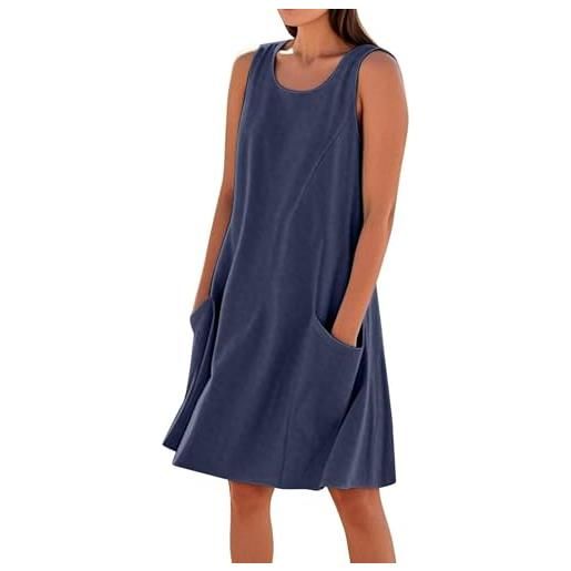 Generico vestito donna estivo vestiti donna estivi abito elegante lunghi sandali abiti eleganti spiaggia prendisole maniche corte t shirt curvy abbigliamento casual xs da in lino corti lungo leggero freschi