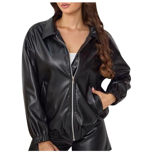 RYTEJFES giubbino pelle donna giacca pelle donna giacca biker ecopelle uomo giubbotto primaverile jacket bomber in cappotto similpelle unisex moto di xl giacchino corto invernale primavera giacche curvy da