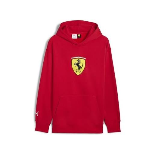 PUMA felpa con cappuccio scuderia ferrari hp race big shield da uomo m, rosso corsa red