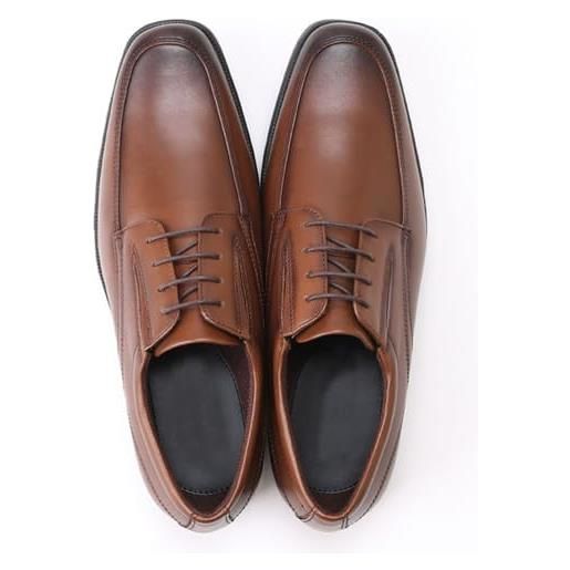 ENWIND scarpe oxford da uomo stringate derby basse scarpe da cerimonia sposa da uomo, marrone, 47 eu