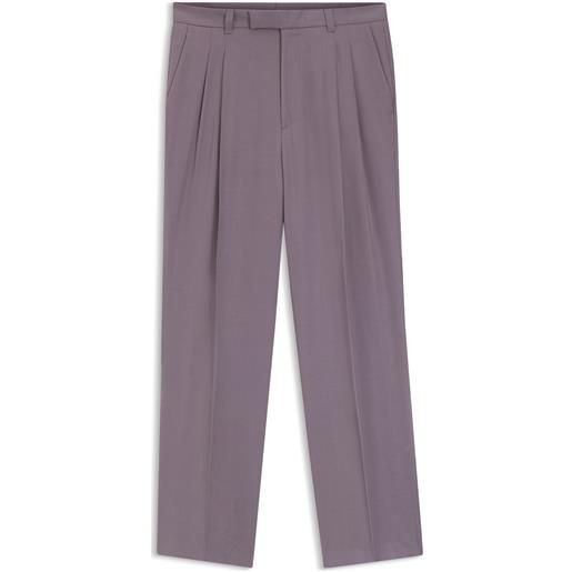 BOSS pantaloni con vestibilità oversize in twill drappeggiato, lilla