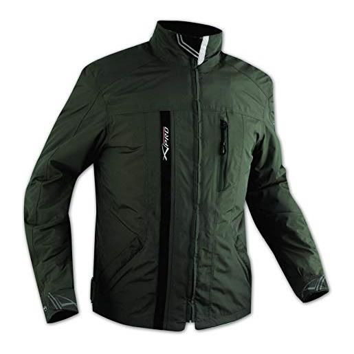 A-Pro giacca moto scooter protezioni ce sfoderabile giubbino impermeabile verde s