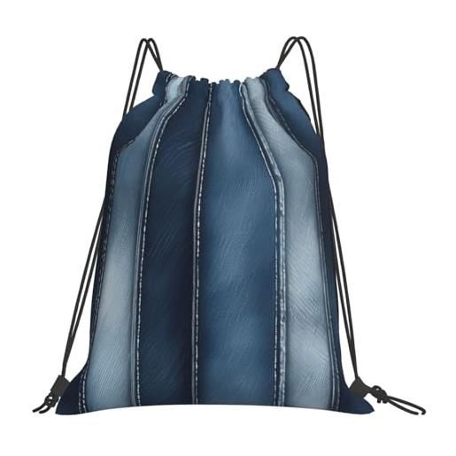 Generic borsa con coulissezaino con cordone per vita quotidiana donna uomo 36x42cm unisex regolabile borsa palestra gradient blue print