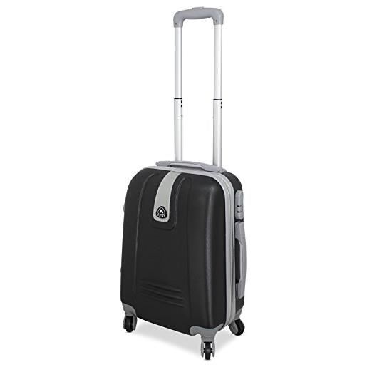 Ormi trolley in abs 52x35x20 4 ruote adatto come bagaglio a mano per tutti compagnie aeree (nero)