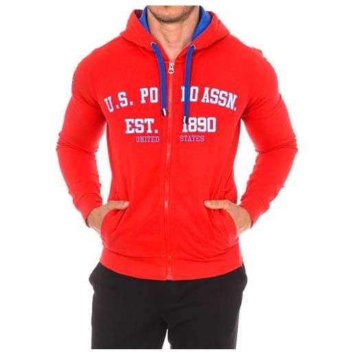 U.S. Polo Assn. felpa a maniche lunghe con girocollo, cappuccio e cerniera 52129 uomo