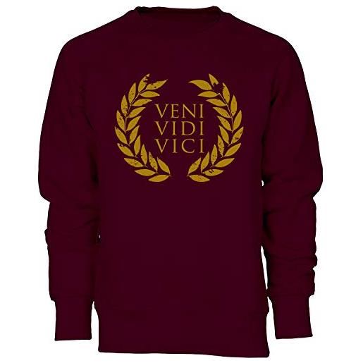 iMage felpa girocollo unisex roma impero romano frase celebre cesare veni vidi vici-famosi - l-bordeaux