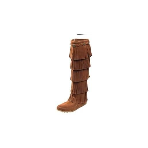 Minnetonka - 5-layer fringe boot, stivali e stivaletti da donna, marrone (braun (brown)), 39 eu