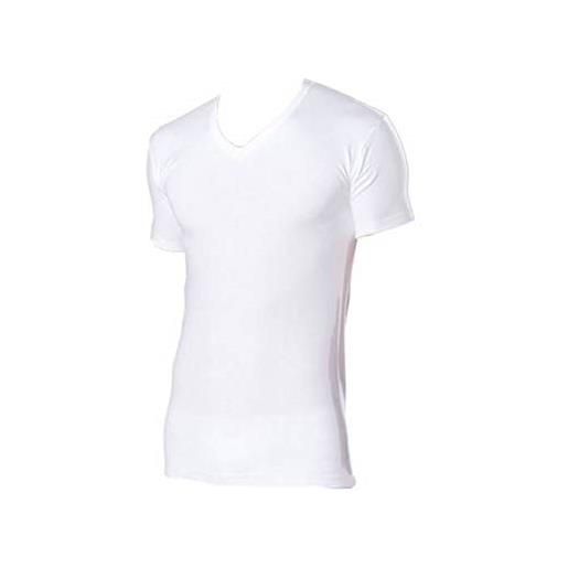 NOTTINGHAM 3 maglie uomo pop collo a v in caldo cotone colore bianco (5, bianco)